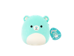 Light blue Squishmallows bear named Belinda with a white belly and tag.