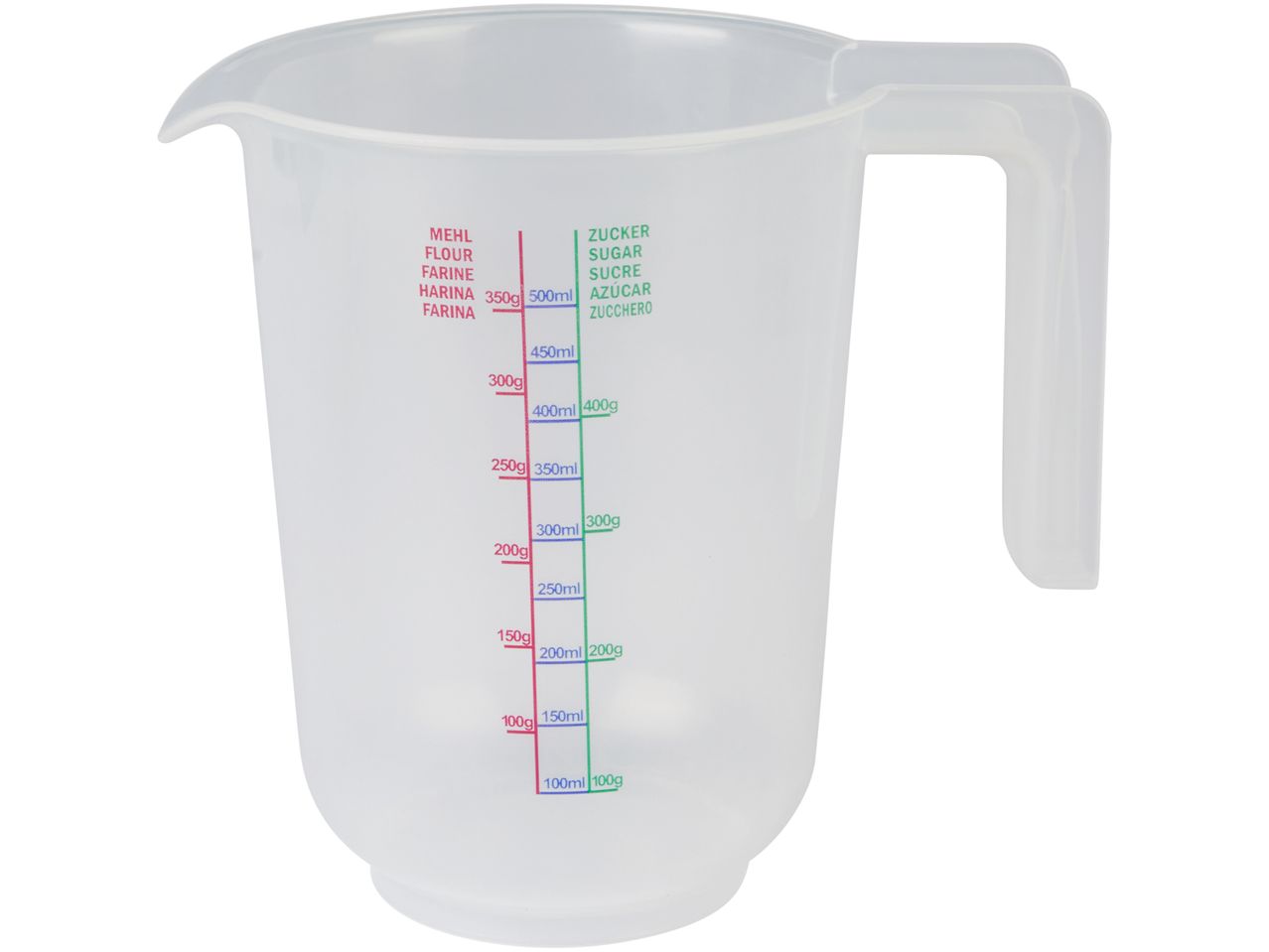 Caraffa graduata con marcature in ml e g 
