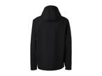 Men's black softshell jacket, back view