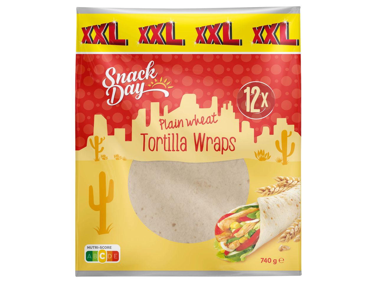 Tortillas complètes Snack Day : 12 XXL.