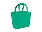 A teal reusable tote bag.