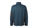 Men's blue long-sleeved fleece jacket with dark grey accents, back view