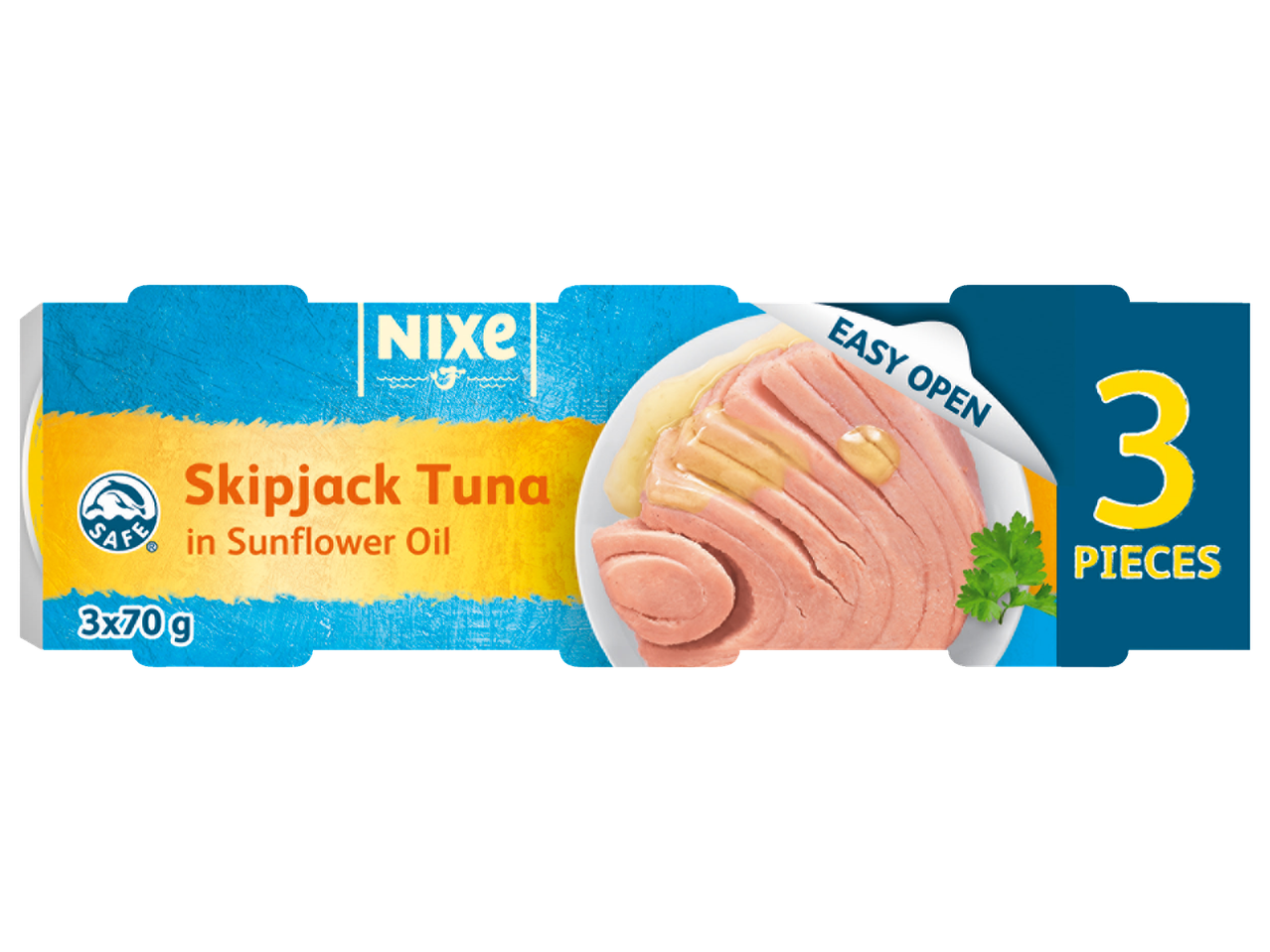 Nixe tonhal napraforgóolajban (3x70g), könnyen nyitható.