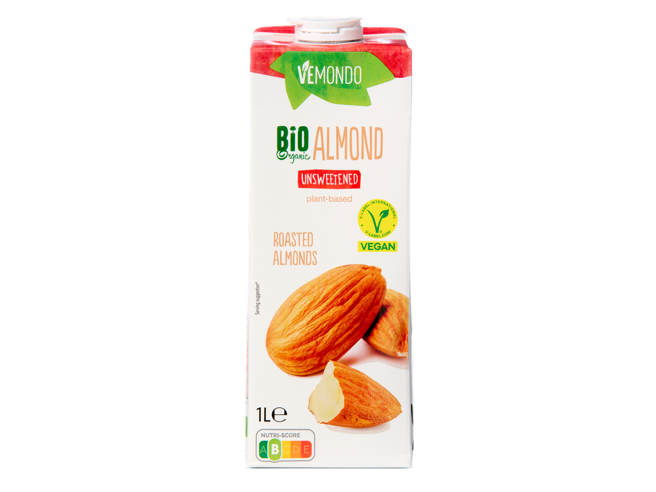 Vemondo Bio Almond plantaardige drank, geroosterde amandelen, ongezoet, vegan.