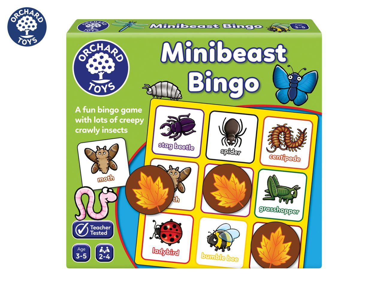 A Green Board Games Mini Beast Bingo by Orchard Toys.
