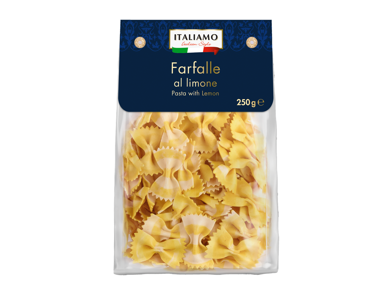 Massa Italiamo Farfalle al Limone com limão, 250g.