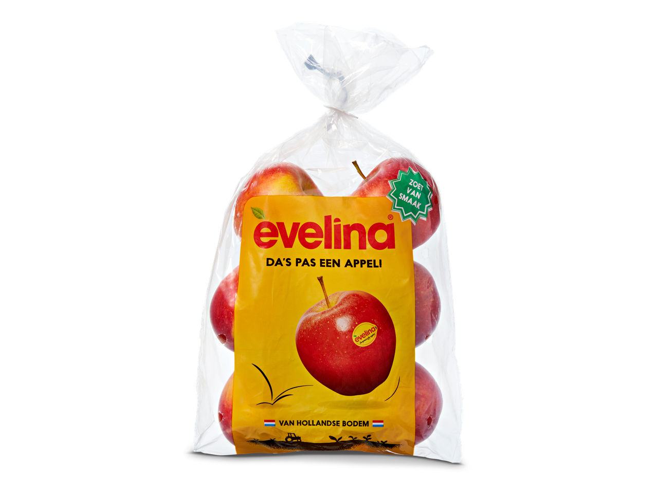 Een zak Evelina appelen, een zoet smakende appel uit Hollandse bodem.