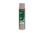 Silver grey coloured varnish spray can, 750ml, matt finish, suitable for interior and exterior use.