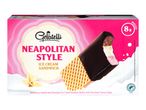 Gelatelli Neapolitan Style ice cream sandwich: strawberry, vanilla, and chocolate.