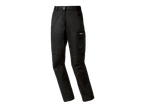 Black work trousers with multiple pockets and reinforced knees.