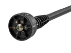 Black pressure washer nozzle with adjustable spray patterns (25° and 40° shown).