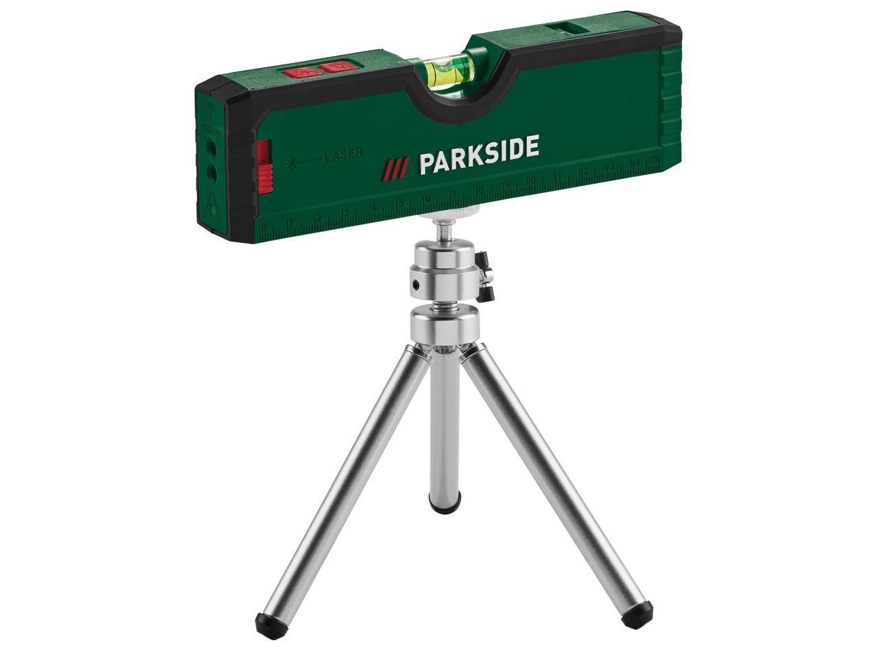 Зелен лазерен нивелир Parkside® на статив.