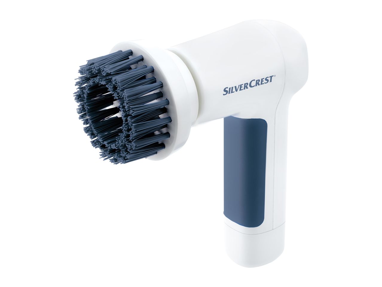 A handheld, battery-powered brush, likely for cleaning, by the brand Mayer.