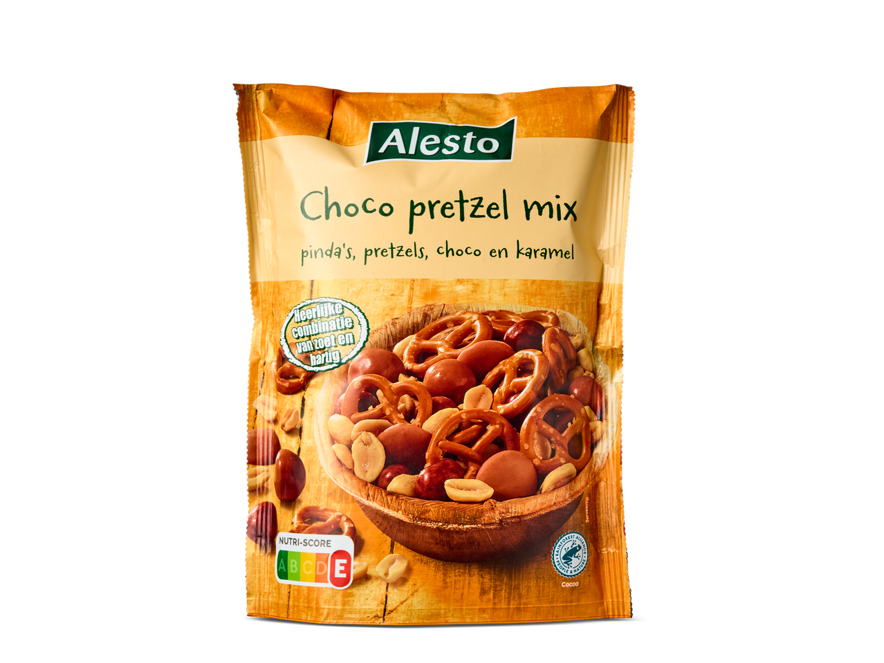 Alesto Choco Pretzel Mix: pinda's, pretzels, choco en karamel.