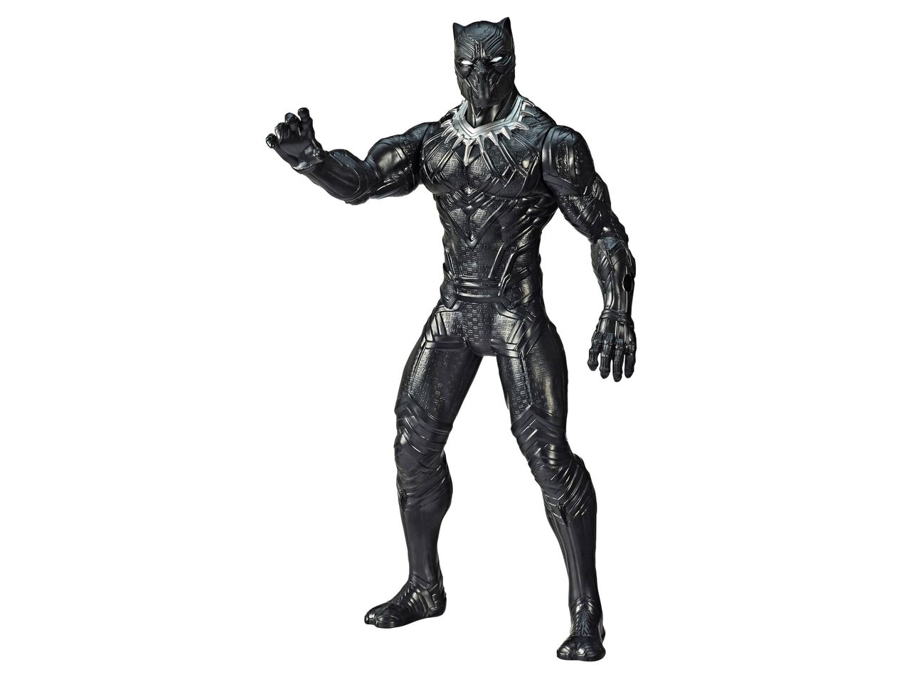Figurine Black Panther en costume noir avec des détails argentés
