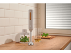 SILVERCREST® 600W Hand Blender Set with ingredients for pesto on a kitchen counter.