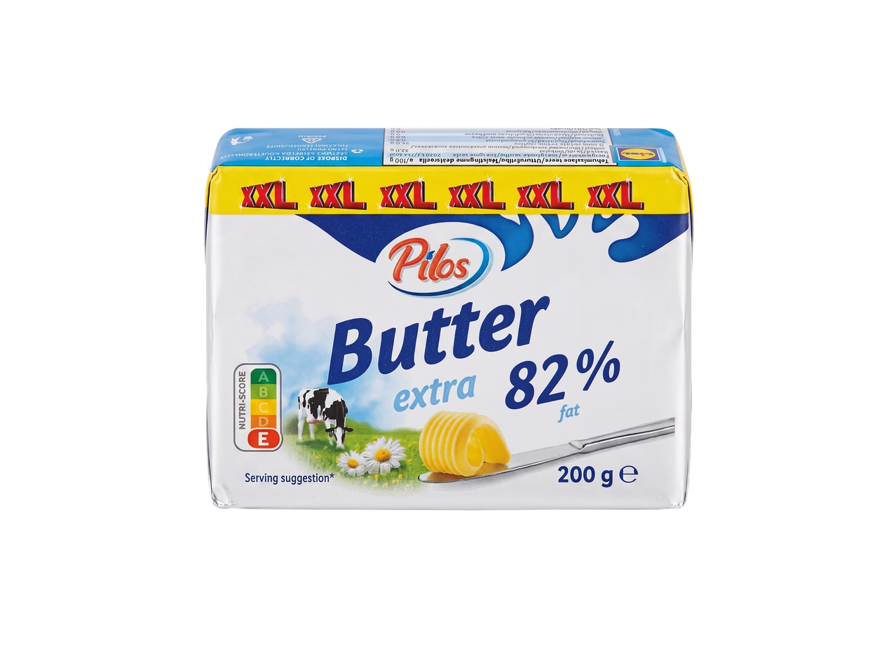 Pilos sviestas „Extra“ 82% riebumo, 200g, su „Nutri-score D“ ženklu