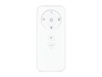 White fan remote: on/off, speed, timer.