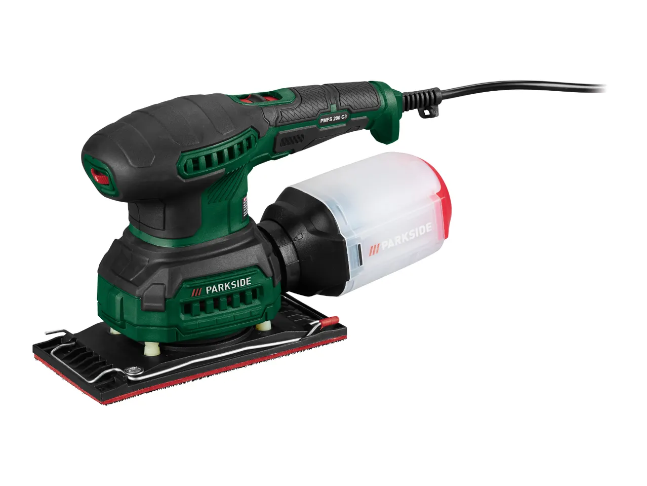 Parkside orbital sander PMFS 200 C3 with dust collection box