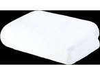 Soft, fluffy white bath towel.