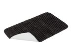 Dark grey ribbed bath mat with a non-slip backing