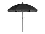 Black patio umbrella with a crank lift system