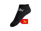 Black Puma ankle socks with a white logo and a red '3x' tag