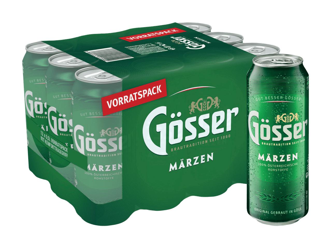 Gösser Märzen Bierdosen im 12er-Vorratspack