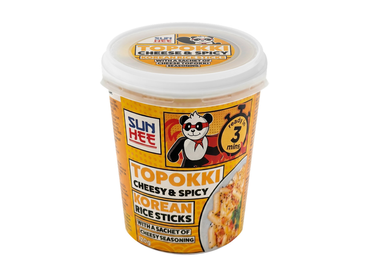 Koreaanse rijstwafels met een pittige kaassaus, 120g, klaar in 3 min.