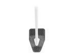 Toilet brush with a white handle and a grey silicone head with bristles.