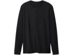 Tricou negru bărbătesc cu mânecă lungă și guler rotund