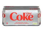Eight cans of Diet Coke, zero sugar.