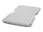 Grey inflatable car air mattress with ribbed surface