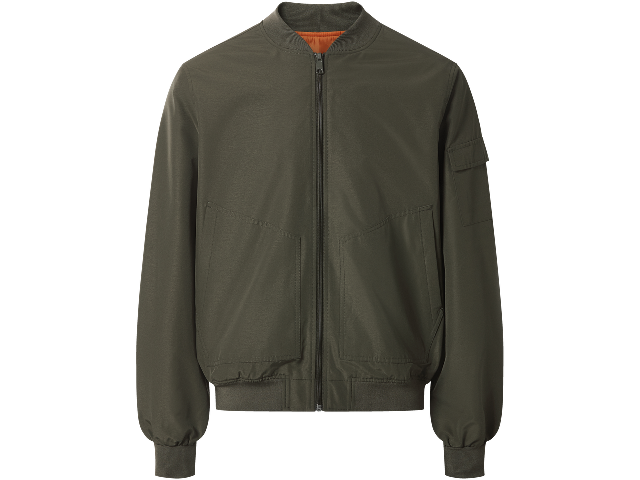 Esmara vyriška bomber striukė chaki spalvos su užtrauktuku ir kišenėmis.