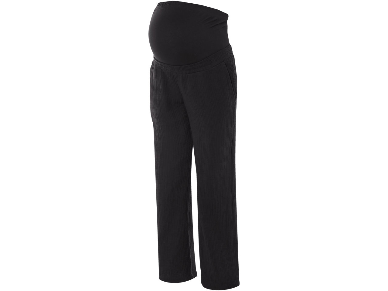 Melnas grūtniecības bikses ar augstu jostasvietu.