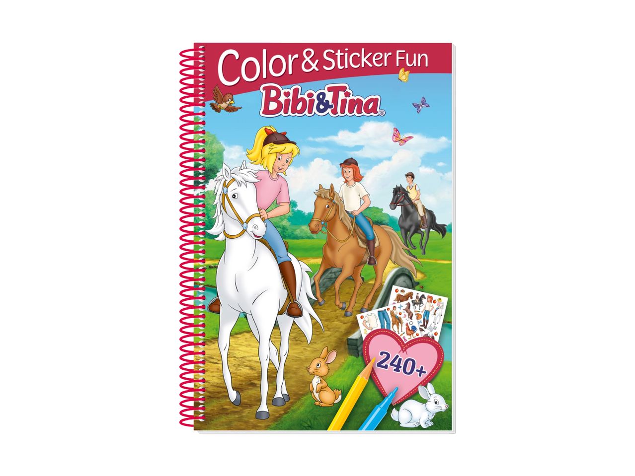 Color & Sticker Fun: Baby Animals activity book featuring horses.