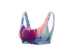 Reggiseno sportivo tie-dye dai colori vivaci.