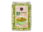 Pois cassés verts biologiques Golden Sun dans un emballage de 500g avec Nutri-Score A.