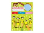 Children's learning exercises with meerkats, a magnifying glass, and a pencil.