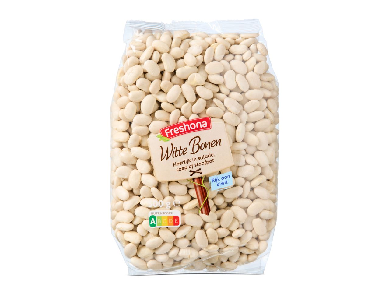 Zak van 500 gram witte bonen van het merk Freshona