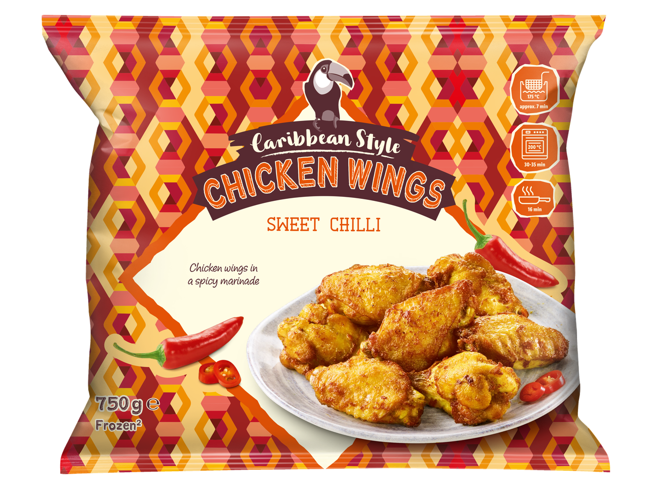 Ailes de poulet style Caraïbes, sauce chili douce.