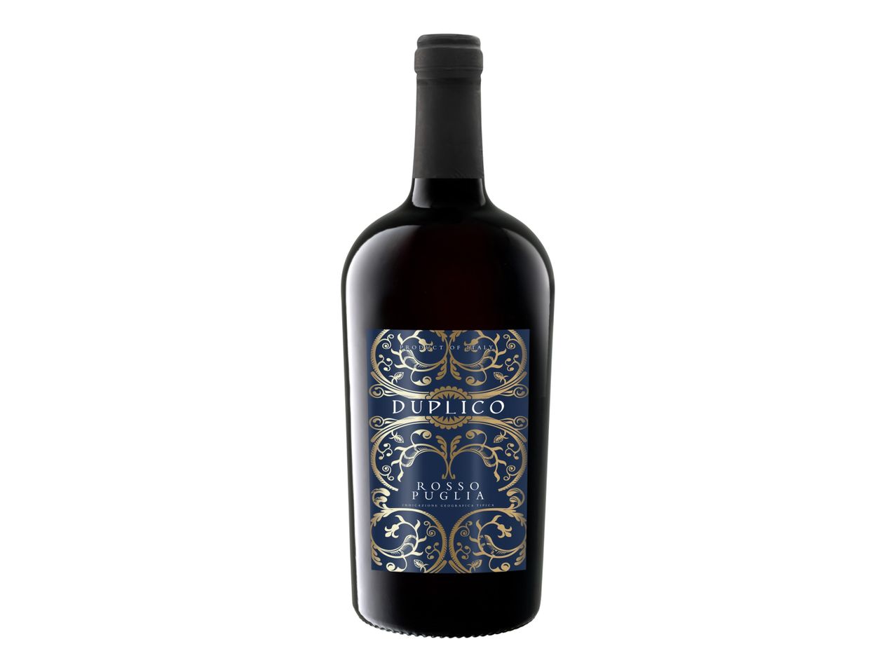 Duplico Rosso Puglia wine, elegant label.