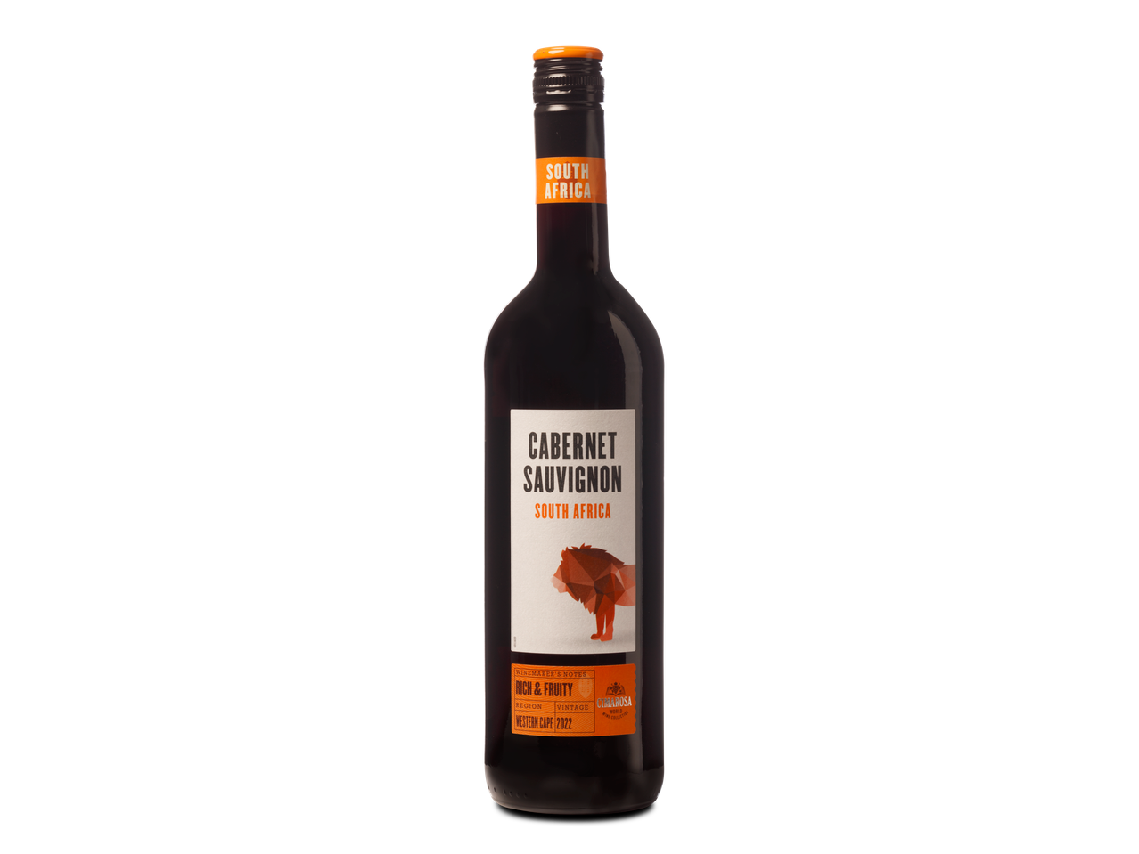 Fles Cimarossa Cabernet Sauvignon rode wijn uit Zuid-Afrika.