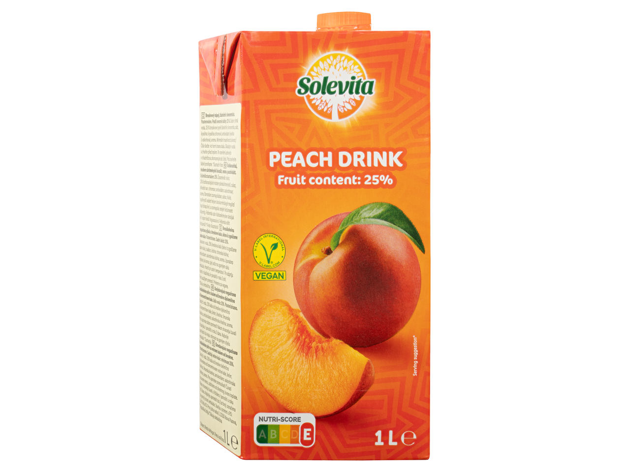 Solevita őszibarack ital 25% gyümölcstartalommal, 1 literes kiszerelésben