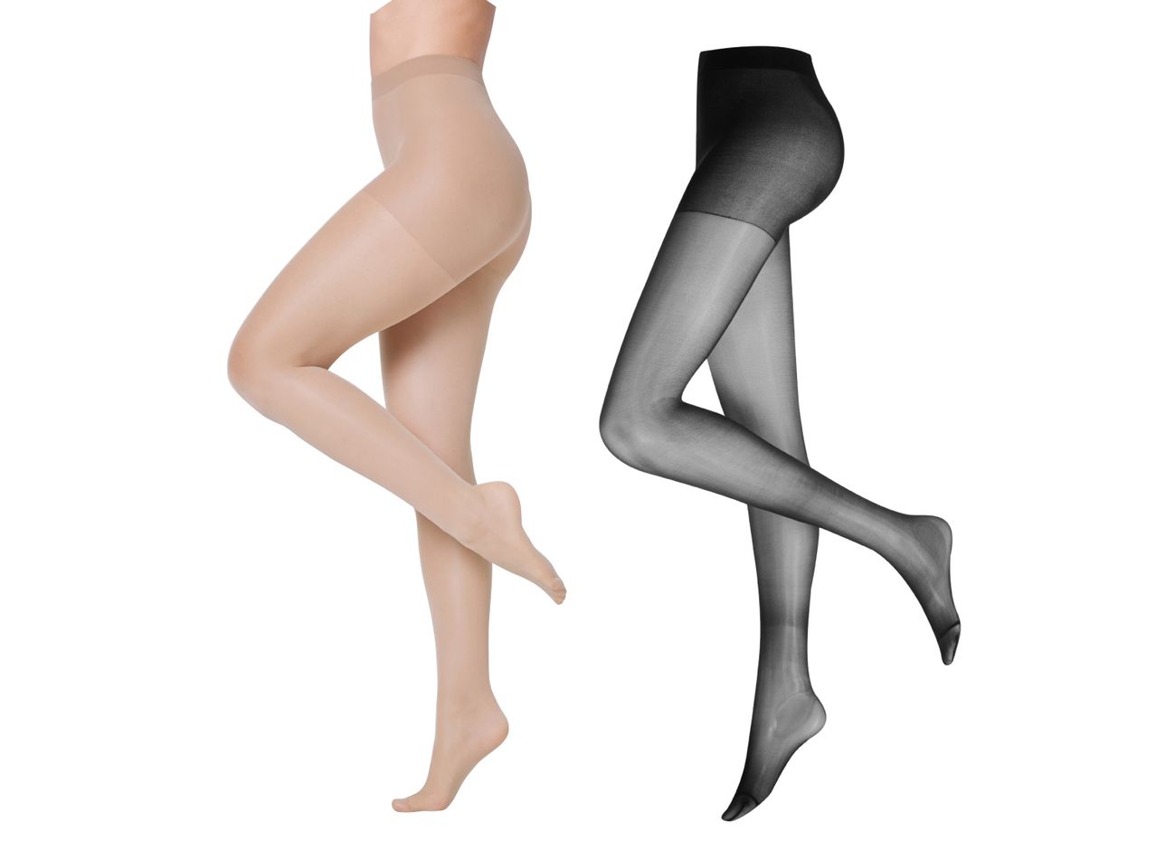 Damenstrümpfe: beige und schwarze, transparente.