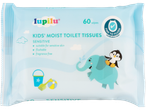 Lupilu Kids' Moist Toilet Tissues, 60 wipes, with elephant and penguin design