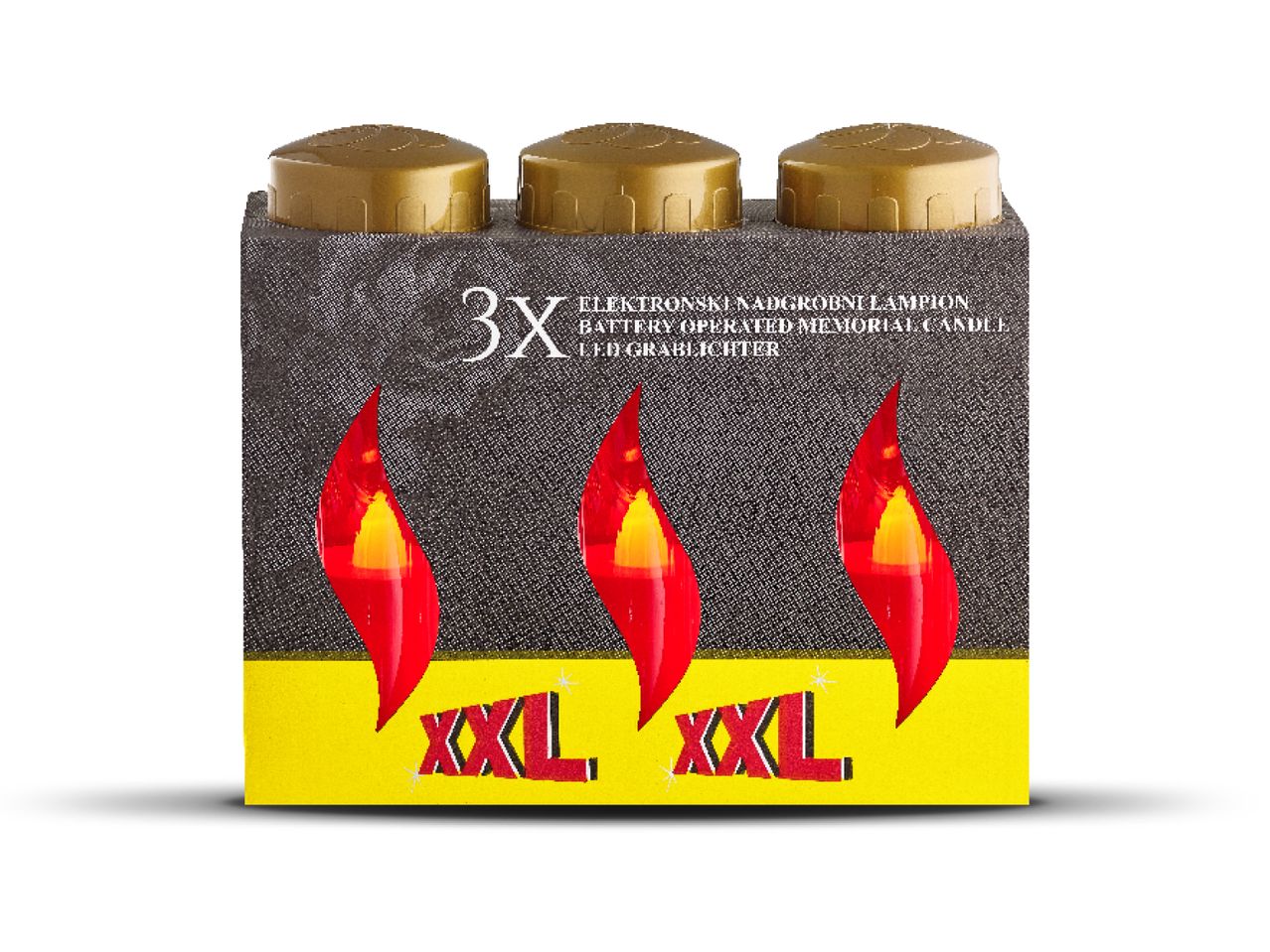 Pakiranje 3 elektroničke nadgrobne LED lampione, XXL veličine.