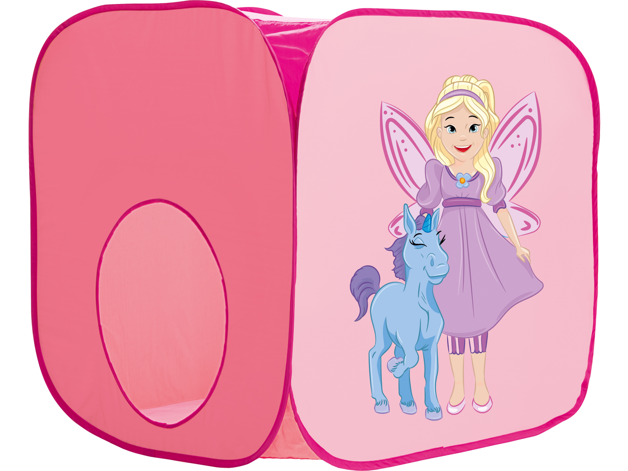 LUPILU rozā rotaļu telts ar feju un vienradzi