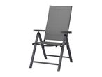Grey folding garden chair with armrests