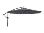 Dark grey cantilever patio umbrella with a sturdy offset pole and crank mechanism